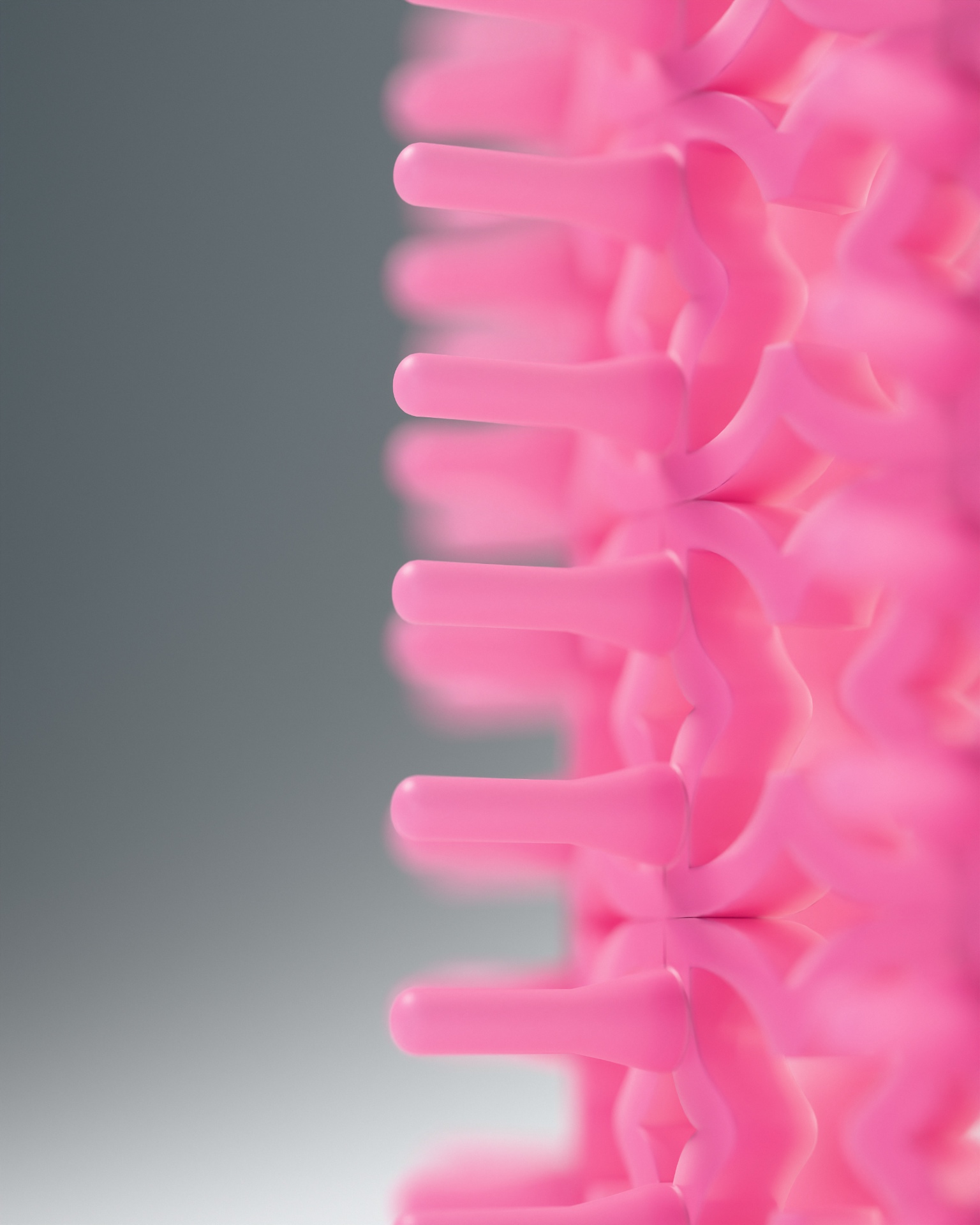 Gros plan des picots souples d'un Crazy Curler Strawberry Pink
